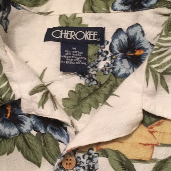 🌴NWOT Colorful & Too Fun Cherokee Sz Med Unisex Hawaiian Style Shirt 🌴 - Picture 10 of 11